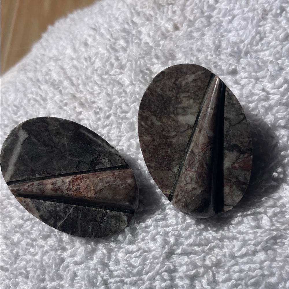Oval Stone look earings